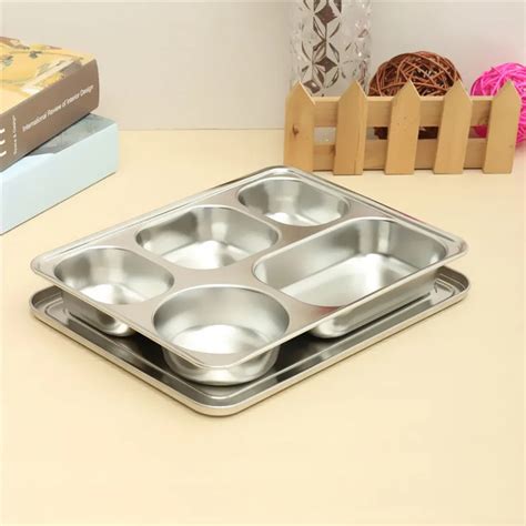 stainless steel divided lunch tray box|stainless steel divided lunch box.